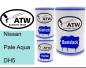 Preview: Nissan, Pale Aqua, DH5: 500ml Lackdose + 500ml Klarlack + 250ml Härter - Set, von ATW Autoteile West.
